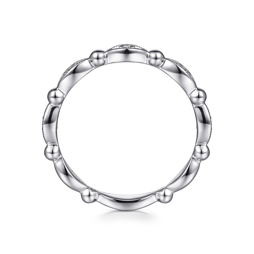 Gabriel & Co. 14K White Gold Diamond Stackable Bujukan Ring — profile view — LR52157W45JJ