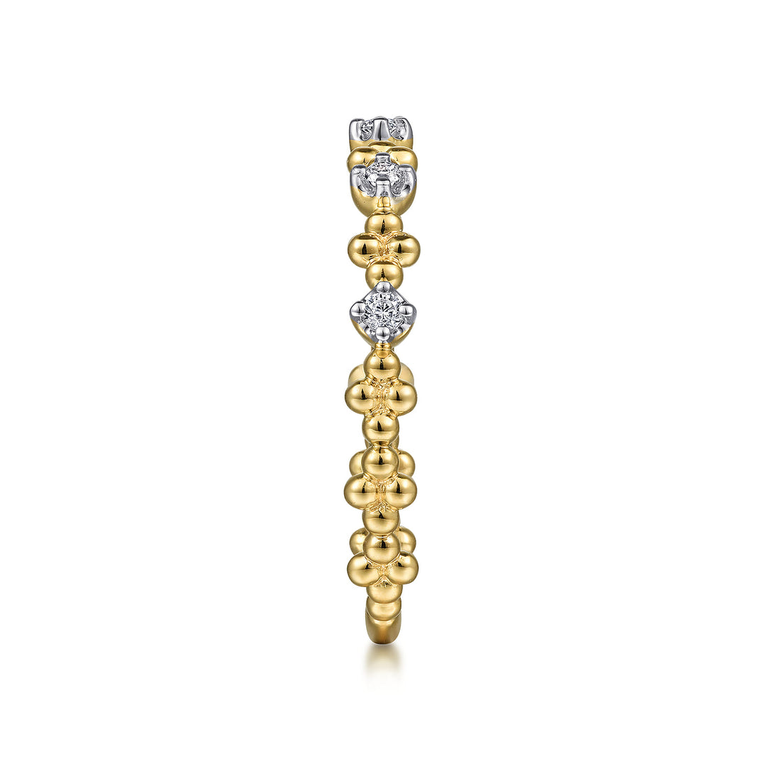 Gabriel & Co. 14K Yellow Gold Diamond Stackable Bujukan Ring — side detail — LR52161Y45JJ