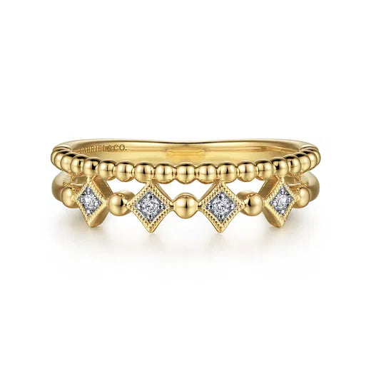Gabriel & Co. 14K Yellow Gold Diamond Easy Stackable Ring LR52233Y45JJ