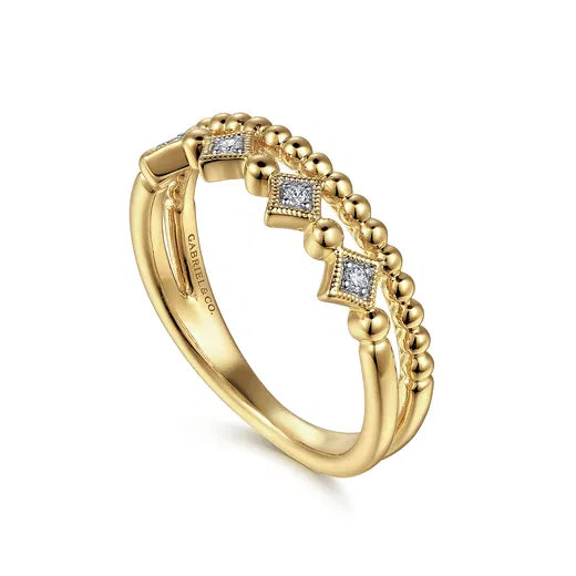 Gabriel & Co. 14K Yellow Gold Diamond Easy Stackable Ring LR52233Y45JJ