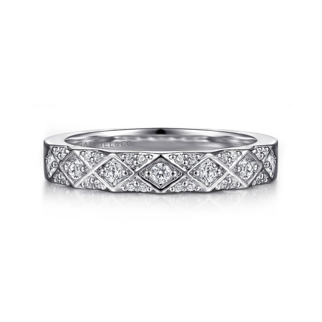 Gabriel & Co. 14K White Gold Diamond Stackable Ring