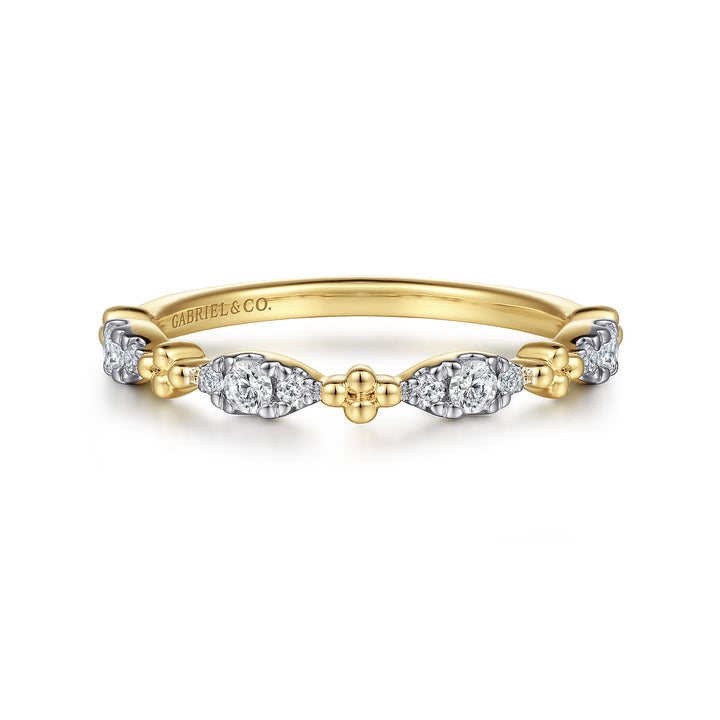 Gabriel & Co. 14K Yellow Gold Bujukan Diamond Stackable Ring — front view — LR52289Y45JJ