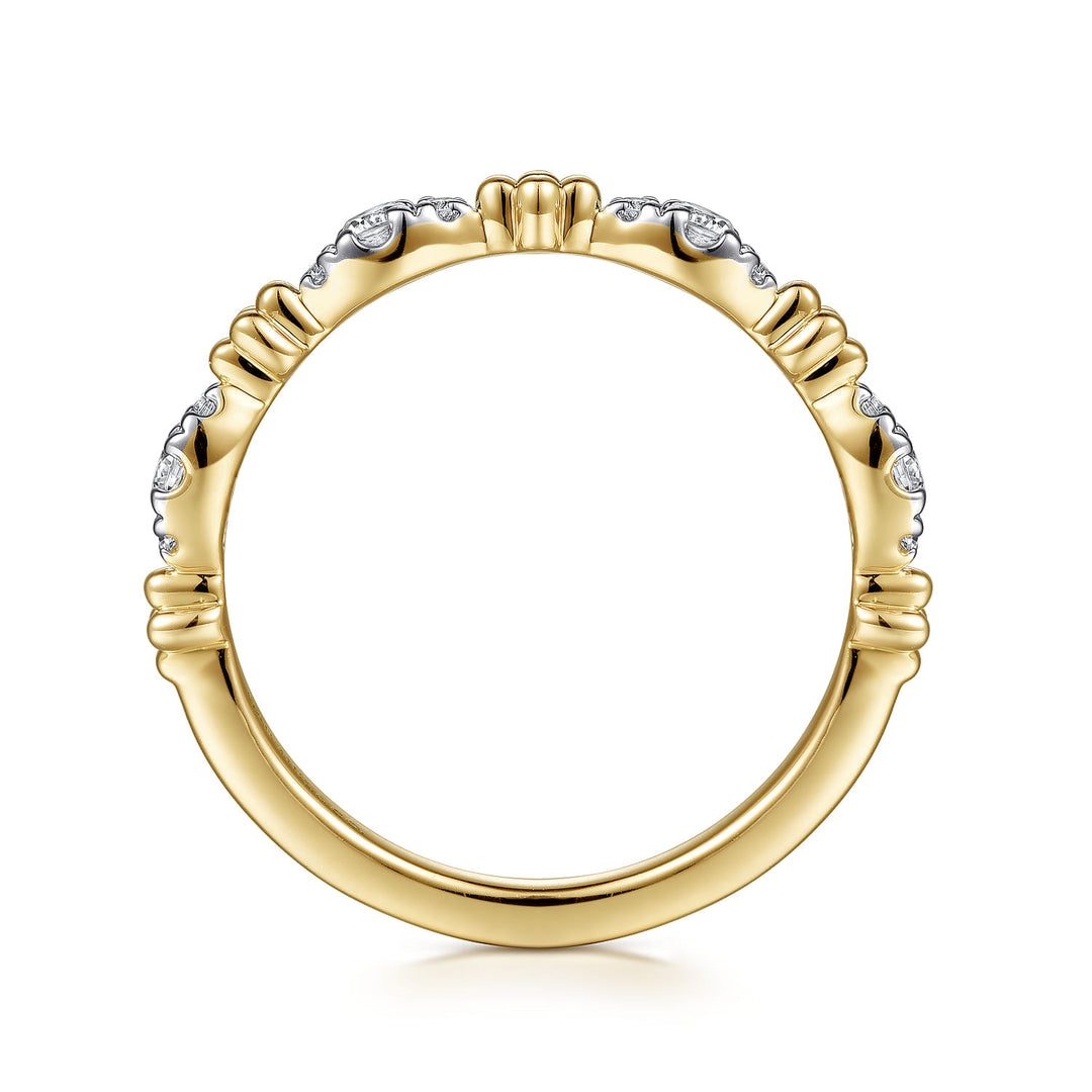 Gabriel & Co. 14K Yellow Gold Bujukan Diamond Stackable Ring — profile view — LR52289Y45JJ