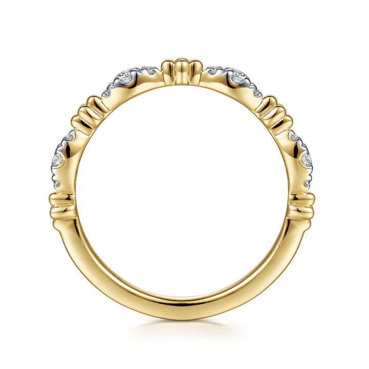 Gabriel & Co. 14K Yellow Gold Bujukan Diamond Stackable Ring — profile view — LR52289Y45JJ