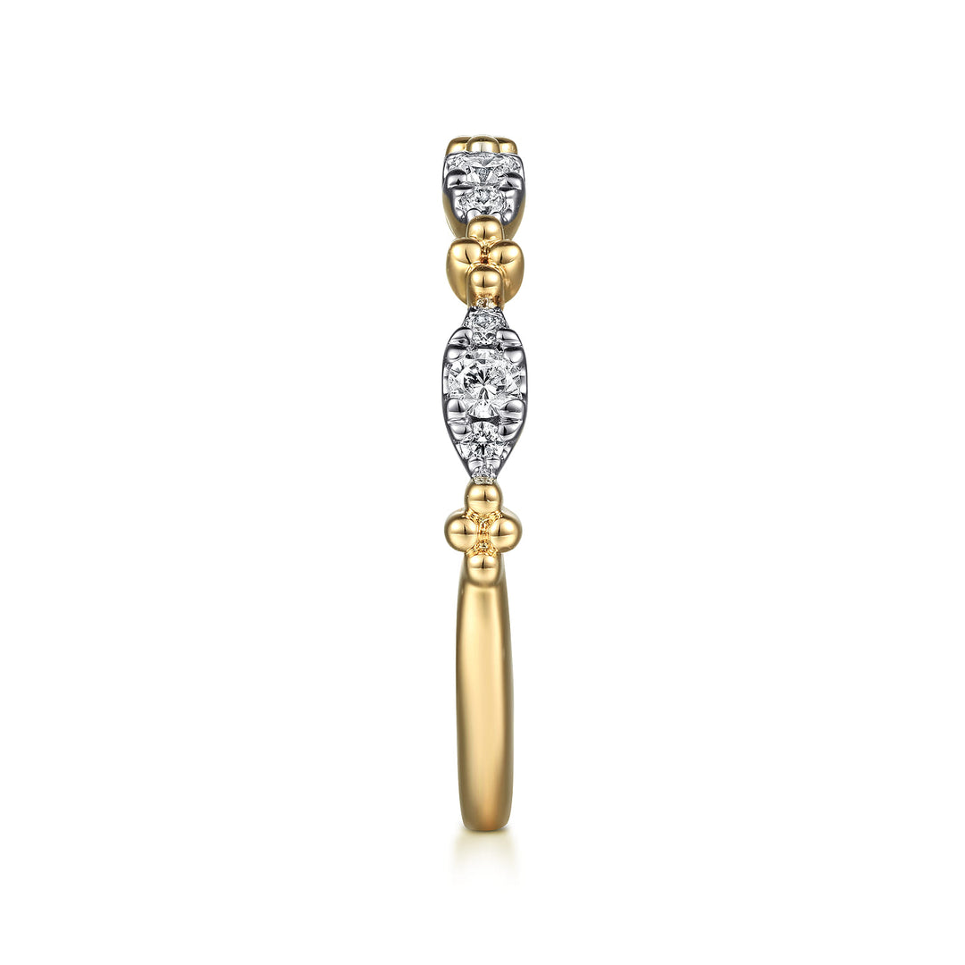 Gabriel & Co. 14K Yellow Gold Bujukan Diamond Stackable Ring — side detail — LR52289Y45JJ