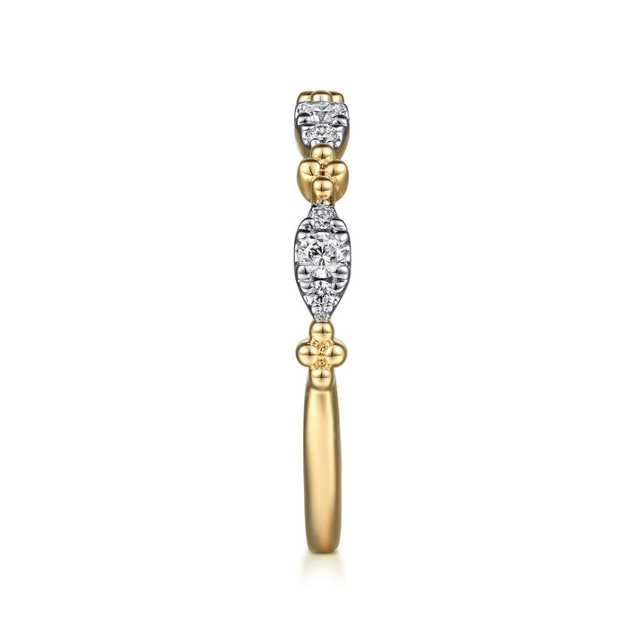 Gabriel & Co. 14K Yellow Gold Bujukan Diamond Stackable Ring — side detail — LR52289Y45JJ
