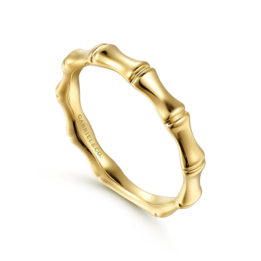 Gabriel & Co. 14K Yellow Gold Bamboo Shape Stackable Ring LR52292Y4JJJ