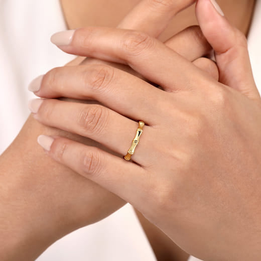 Gabriel & Co. 14K Yellow Gold Bamboo Shape Stackable Ring LR52292Y4JJJ