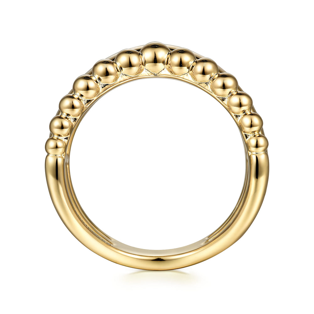 Gabriel & Co. 14K Yellow Gold Bujukan Punk Triple Row Chevron Diamond Ring — profile view — LR52348Y45JJ