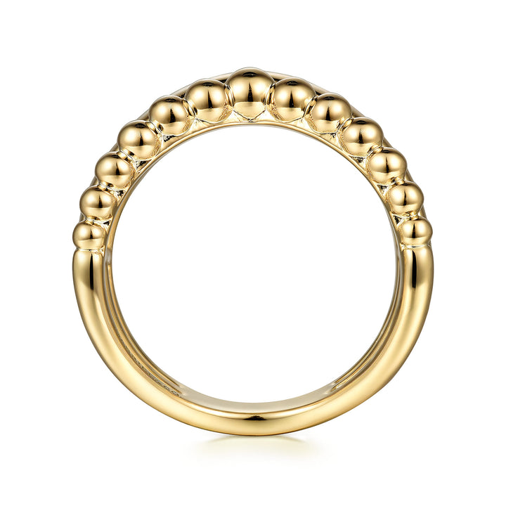 Gabriel & Co. 14K Yellow Gold Bujukan Punk Triple Row Chevron Diamond Ring — profile view — LR52348Y45JJ