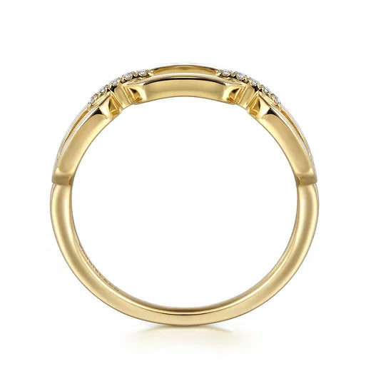 Gabriel & Co. 14K Yellow Gold Diamond Link Chain Ring LR52499Y45JJ
