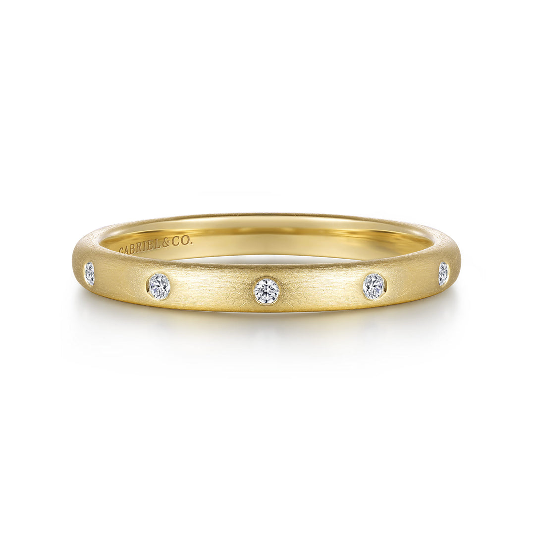 Gabriel & Co. 14K Yellow Gold Diamond Stackable Ring — front view — LR52508Y45JJ