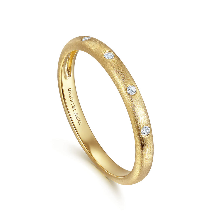 Gabriel & Co. 14K Yellow Gold Diamond Stackable Ring — angled view — LR52508Y45JJ