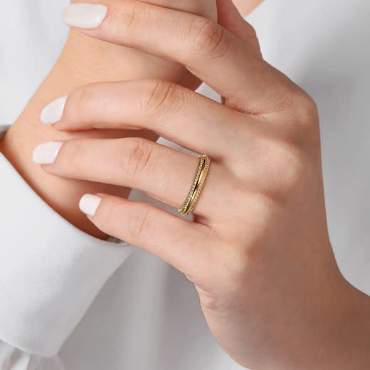 Gabriel & Co. 14K Yellow Gold Bujukan Stackable Ring LR52510Y4JJJ