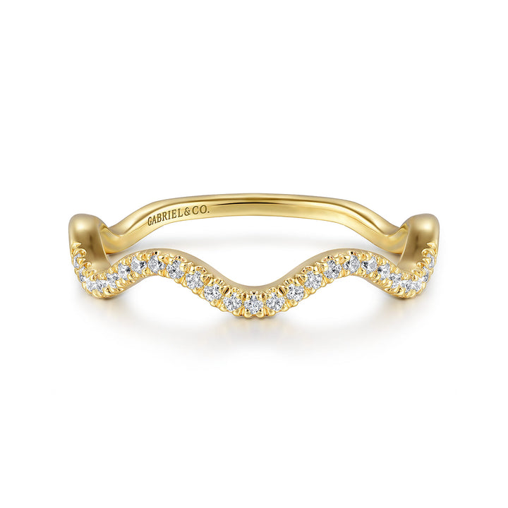 Gabriel & Co. 14K Yellow Gold Diamond Stackable Ring — front view — LR52512Y45JJ