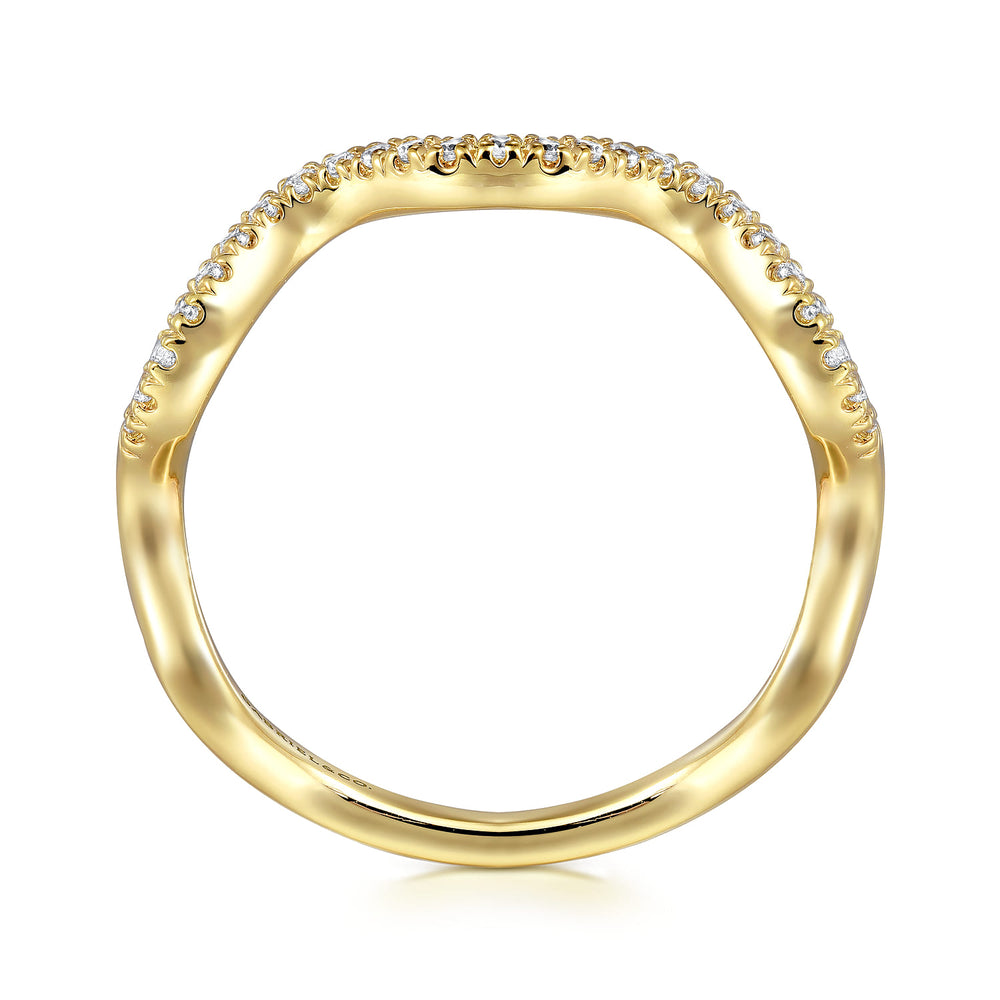 Gabriel & Co. 14K Yellow Gold Diamond Stackable Ring — profile view — LR52512Y45JJ