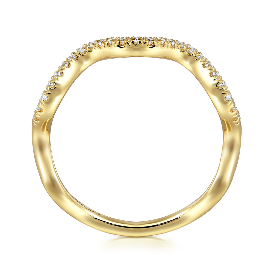 Gabriel & Co. 14K Yellow Gold Diamond Stackable Ring — profile view — LR52512Y45JJ