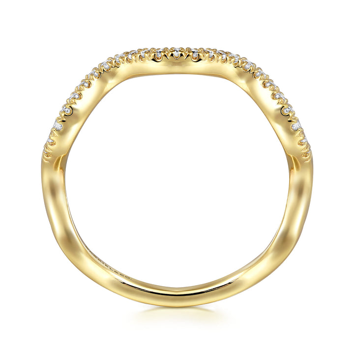 Gabriel & Co. 14K Yellow Gold Diamond Stackable Ring — profile view — LR52512Y45JJ