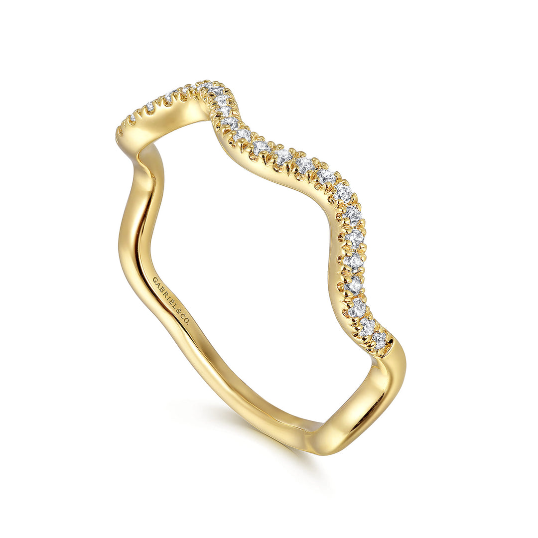Gabriel & Co. 14K Yellow Gold Diamond Stackable Ring — angled view — LR52512Y45JJ