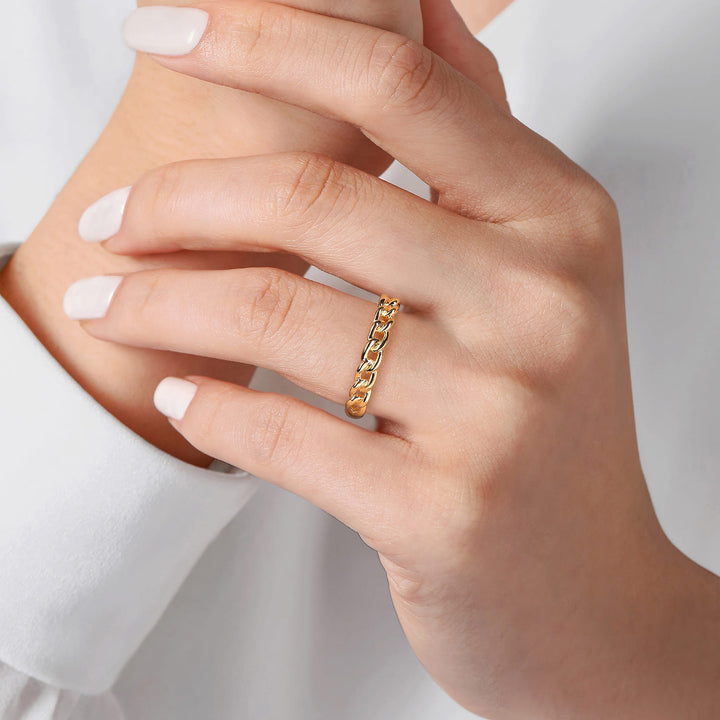 Gabriel & Co. 14K Yellow Gold Stackable Ring — shown on a model; other jewellery sold separately — LR52513Y4JJJ