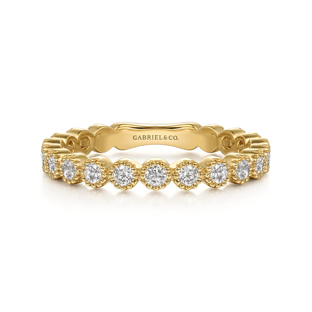 Gabriel & Co. 14K Yellow Gold Diamond Stackable Ring