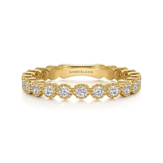 Gabriel & Co. 14K Yellow Gold Diamond Bezel Setting Stackable Ladies Ring LR52539Y45JJ