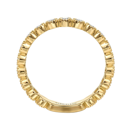 Gabriel & Co. 14K Yellow Gold Diamond Bezel Setting Stackable Ladies Ring LR52539Y45JJ
