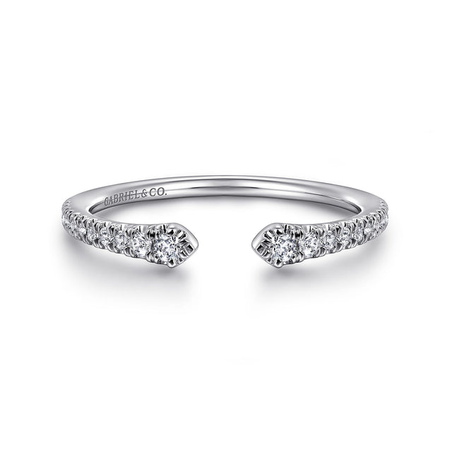 Gabriel & Co. 14K White Gold Diamond Stackable Open Ring