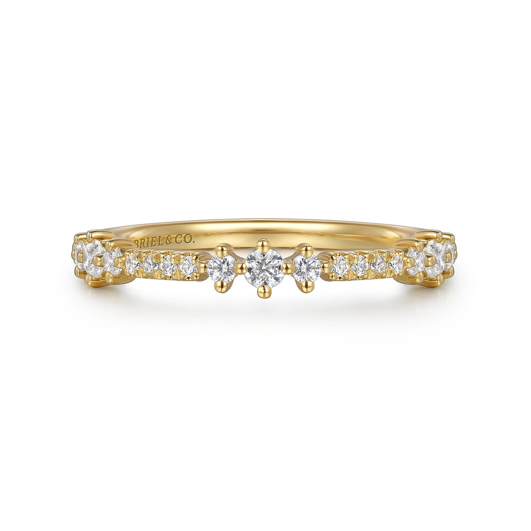 Gabriel & Co. 14K Yellow Gold Diamond Stackable Ring — front view — LR52554Y45JJ