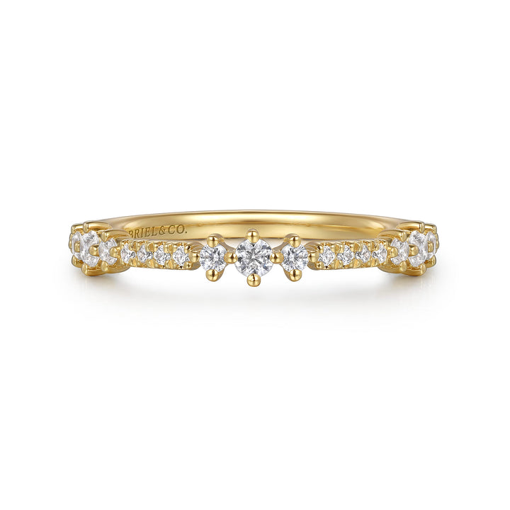 Gabriel & Co. 14K Yellow Gold Diamond Stackable Ring — front view — LR52554Y45JJ