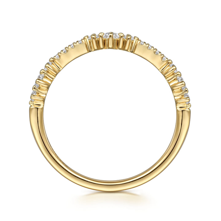 Gabriel & Co. 14K Yellow Gold Diamond Stackable Ring — profile view — LR52554Y45JJ