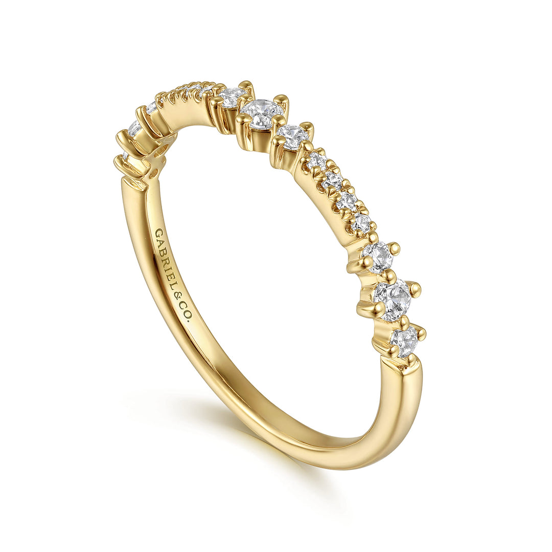 Gabriel & Co. 14K Yellow Gold Diamond Stackable Ring — angled view — LR52554Y45JJ