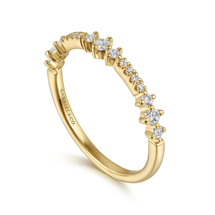 Gabriel & Co. 14K Yellow Gold Diamond Stackable Ring — angled view — LR52554Y45JJ
