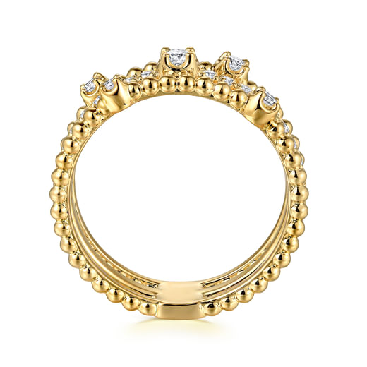 Gabriel & Co. 14K Yellow Gold Diamond Easy Stackable Bujukan Ladies Ring LR52555Y45JJ