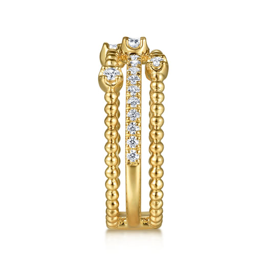 Gabriel & Co. 14K Yellow Gold Diamond Easy Stackable Bujukan Ladies Ring LR52555Y45JJ