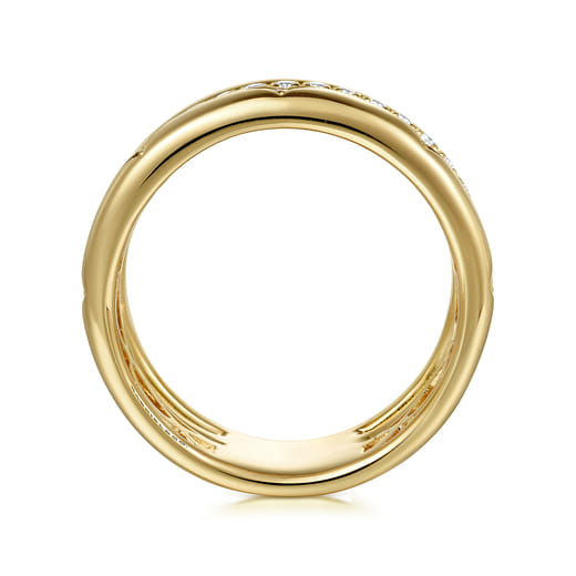 Gabriel & Co. 14K Yellow Gold Diamond Easy Stackable Ladies Ring LR52570Y45JJ