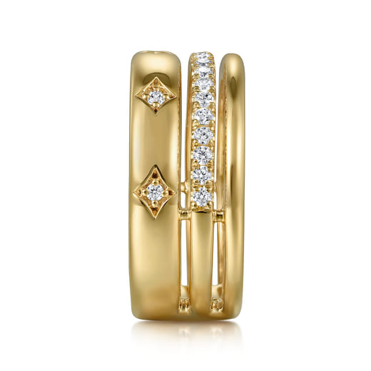 Gabriel & Co. 14K Yellow Gold Diamond Easy Stackable Ladies Ring LR52570Y45JJ