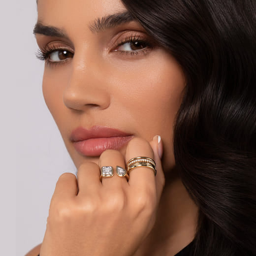 Gabriel & Co. 14K Yellow Gold Diamond Easy Stackable Ladies Ring LR52570Y45JJ