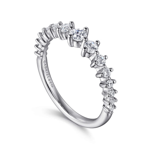 Gabriel & Co. 14K White Gold Graduating Diamond Classic Ladies Ring LR52647W45JJ