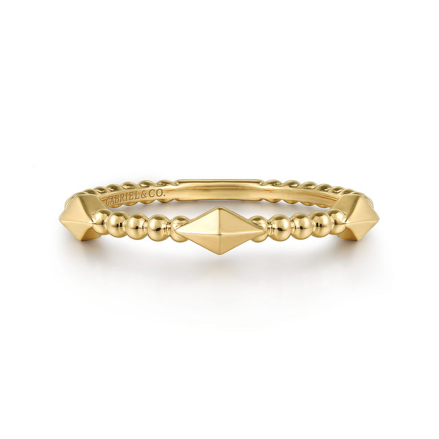 Gabriel & Co. 14K Yellow Gold Pyramid Classic Bujukan Ring