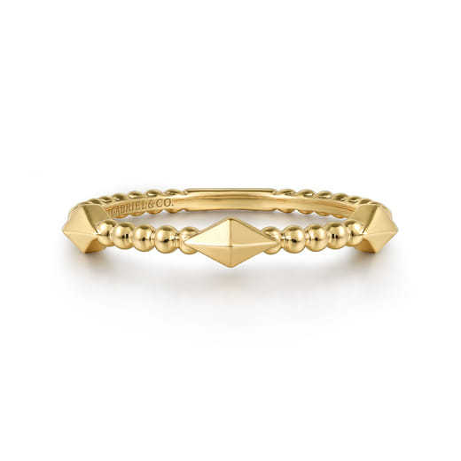 Gabriel & Co. 14K Yellow Plain Gold Bujukan Pyramid Classic Ladies Ring LR52648Y4JJJ
