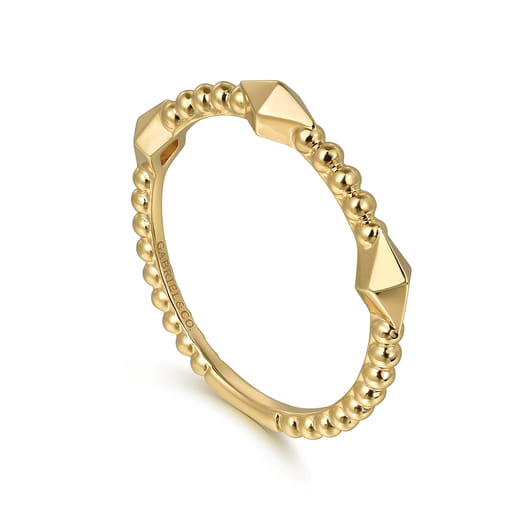 Gabriel & Co. 14K Yellow Plain Gold Bujukan Pyramid Classic Ladies Ring LR52648Y4JJJ