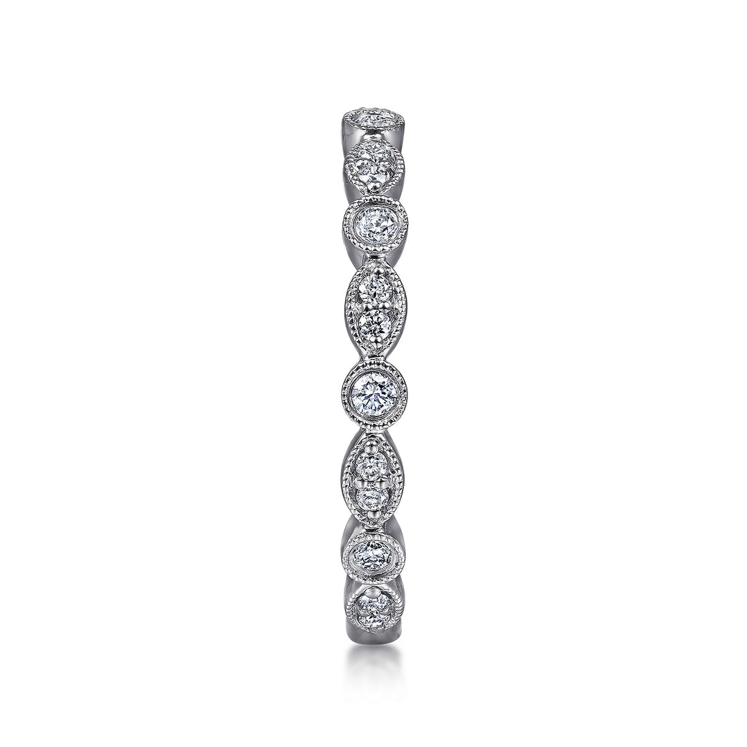 Gabriel & Co. 14K White Gold Diamond Stackable Ring — side detail — LR5701W45JJ