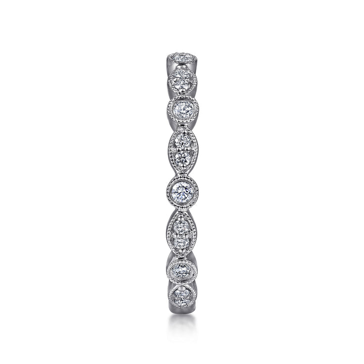 Gabriel & Co. 14K White Gold Diamond Stackable Ring — side detail — LR5701W45JJ