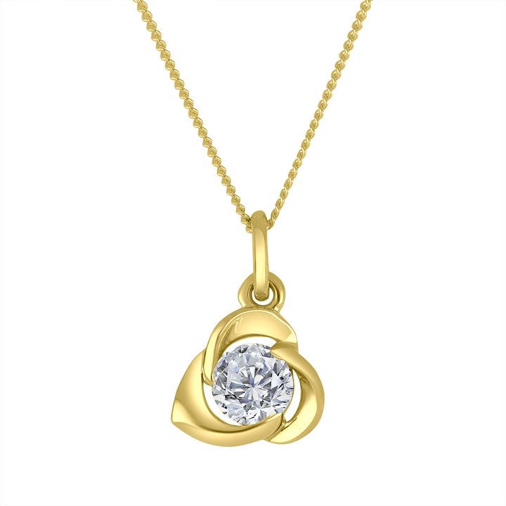 0.30 Carat Lab Diamond Organic Necklace in 10K Yellow Gold