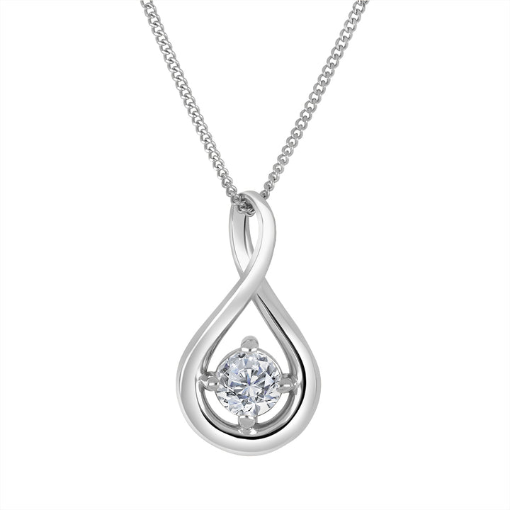 0.20 Carat Lab Diamond Infinity Necklace in 10K White Gold