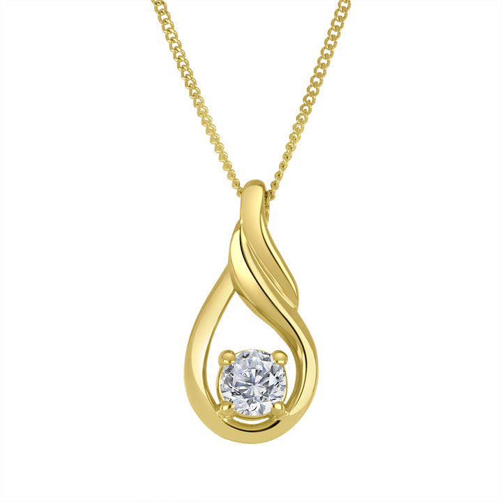 0.20 Carat Lab Diamond Swirl Necklace in 10K Yellow Gold