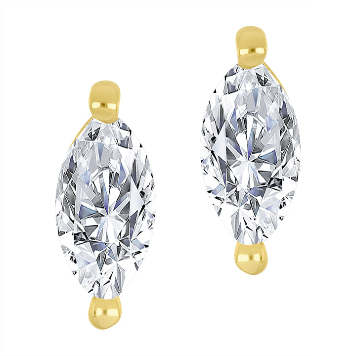 0.40 TCW Marquise-Cut Lab Diamond Stud Earrings in 10K Yellow Gold