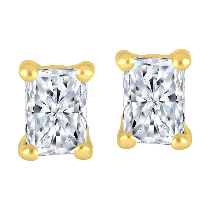 0.40 TCW Radiant-Cut Lab Diamond Stud Earrings in 10K Yellow Gold