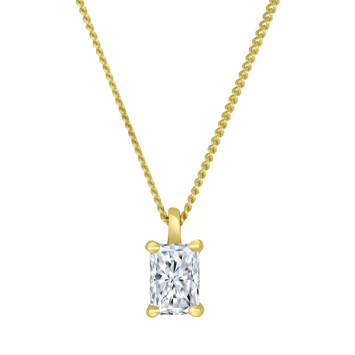 0.30 Carat Radiant-Cut Lab Diamond Necklace in 10K Yellow Gold